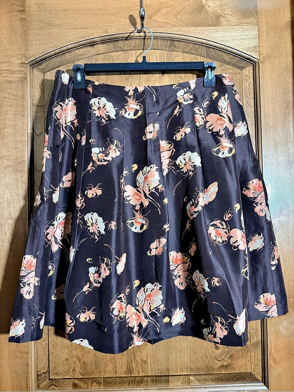 Banana Republic Floral A-Line Skirt in Brown & Peach Size 14
